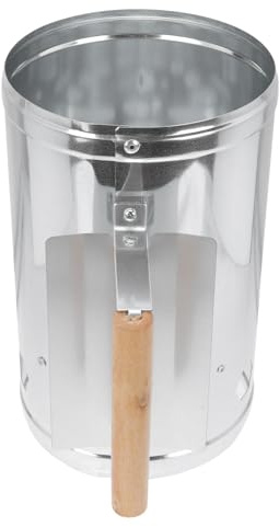 HEALEEP Accenditore Carbone Barbecue Secchio 1 Pezzo in Alluminio Argento | Legno, per Cottura All’aperto e Uscite Pesca, Schermatura Termica, Fori D’aria e Accensione Rapida