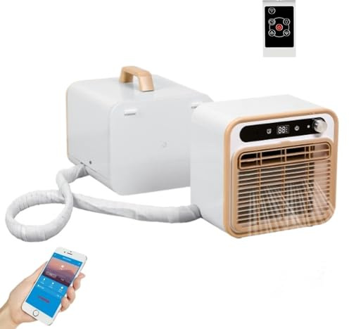 GYKOZY Climatiseur Portable 5000 BTU, Refroidissement Intelligent avec Une Puissance de 1500 W, minuterie 12 h, télécommande/contrôle Wi-FI, débit d;air de 130 m³/h, Tuyau de 2 m