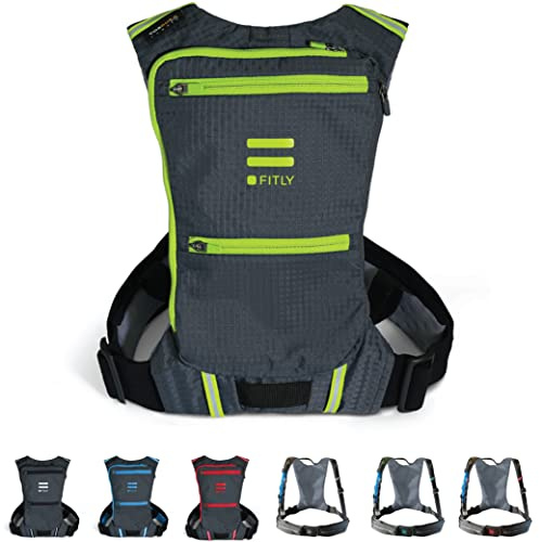 FITLY Minimalist Running Pack | Mochila para Correr Unisex con Soporte para el teléfono, Almacenamiento y cinturón torácico | para Llevar Objetos personales al Correr | Equipo para Correr