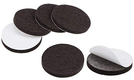 sourcing map Furniture Pads Adhesive Felt Pads 40mm Dia 5mm Thick Floor Protector Round Brown 24Pcs