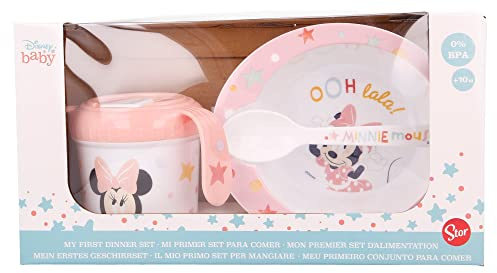 Stor8412497131075Capacitación Taza Cuenco y Cuchara 3-Piezas Juego, Minnie Sueños Índigo