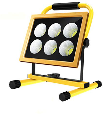 OOWOKS 8000LM Luz de Trabajo Recargable Foco de Construcción LED 200W, con Control Remoto, 4 Modos, Batería 22000Mah, IP65 Impermeable, Proyector Portátil Exteriores para Camping Construcción, Blanco
