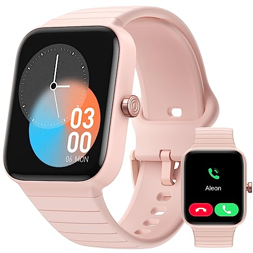 Parsonver Smart Watch for Women Answer/Make Call, Alexa Built-in, 1.8 Fitness Watch with 100+ Sports for Android iOS, IP68 Waterproof Activity Tracker, Heart Rate Sleep Monitor, Pink, GOPO1