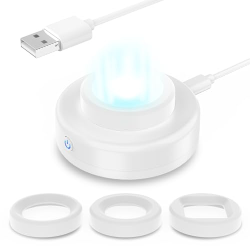 Solaruhr-Schnellladegerät, LED-Licht zum Aufladen von Solaruhren mit Größenkappen, 8H automatische Ausschaltfunktion, kompatibel mit Casio G Shock, Tough, Protrek, Seiko, Citizen, Garmin, Timex,
