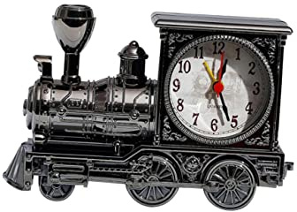 Garneck Herrenuhren Dekorative Uhr Autouhr Miniaturen Wecker Neuheit Antiker Wecker Zug Schwarze Eisenbahn-Motoruhr Kreativer Lustige Uhr Modell Geschenk Lokomotive