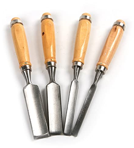 Samnuerly 4Pcs Holz Meißel Set Holz Carving Solarplexus Werkzeug 6/12/18/24mm Holzbearbeitung Meißel holzschnitt Kunst Künstler Schreiner Werkzeuge