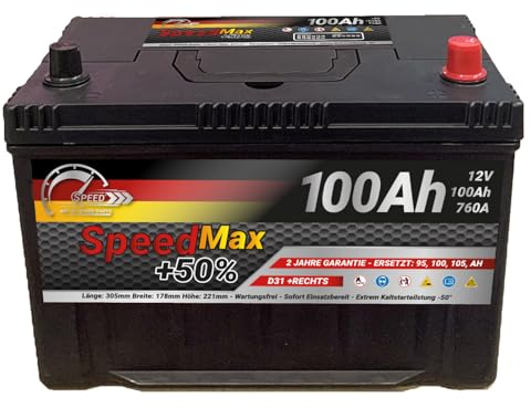 Batteria auto D31 Speed Max 100Ah 760A + Dx 12v G28 Truck Trattore