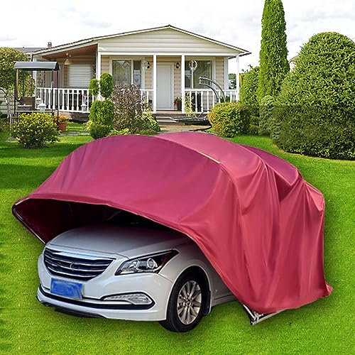 Tenda semi automatica per auto, garage mobile retrattile e pieghevole, parasole completamente chiuso e copertura per auto antipioggia, garage esterno ()