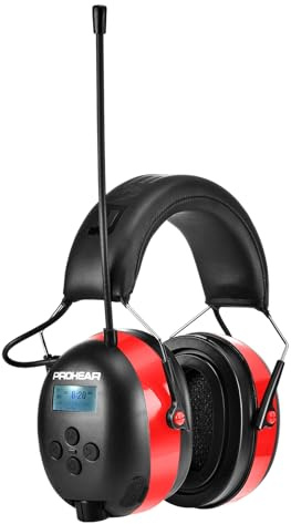 PROHEAR 033A (mise à niveau) Protection auditive avec radio DAB +/Bluetooth/FM, casque avec radio avec microphone intégré et réduction du bruit