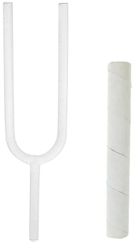 Stimmgabel aus klarem Quarzkristall, 10 mm, leistungsstarkes Meditationswerkzeug mit reichhaltiger Vibrationsresonanz, Entspannung und Yoga unerlässlich, Wildlederschlägel im Lieferumfang enthalten