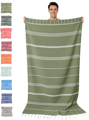 furora HOLIDAY Hamamtuch groß 100x200 cm (Baumwolle), Strand-Saunatuch Damen Herren Saunahandtuch: dünn, kompakt, lang - Strandtuch Hammam Sauna Tuch XXL, Handtuch: Strandhandtuch Urlaub Must Haves