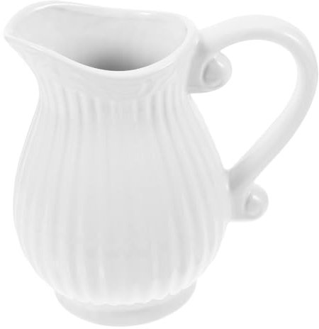 Cabilock Jarrón De Cerámica Vintage Asa para Flores Florero Decorativo para Oficina y Hogar Jarra Estilo Granja Chic para Arreglos
