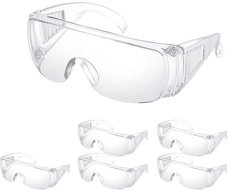 Niaciswe Gafas de Protección con Lentes 6 Piezas Antipolvo Gafas de Seguridad Gafas de Seguridad Transparentes Gafas Proteccion Trabajo Antipolvo y Antivaho Para Bricolaje Construcción Laboratorio