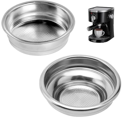 Filtro de Café de Acero Inoxidable 51 mm y 58 mm: Canasta de Filtro Expreso de 1 y 2 Tazas - Filtro de Café Compatibles con Cafeteras Cecotec Ufesa Delonghi Breville