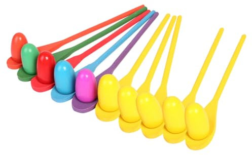 ibasenice Family Picnic Games Birthday Parties Barbecue Activities Wooden Egg Spoon Balance Game Set