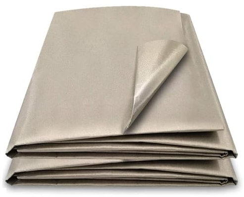 Faraday-Stoff, EMF-RFID-Abschirmtuch in Militärqualität, EMF-Blocker-Material, strahlungsabweisendes, leitfähiges Tuch, Stoffdecke, schirmt Signale ab (5G, WLAN, Handy, Bluetooth), Silber, 1 m