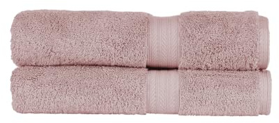 Christy Renaissance 2 Bath Towels Set | Petal Pink | 100% Egyptian Cotton Pile | Luxuriously Soft and Super Absorbent | 675 GSM | Plush Fluffy and Long Lasting