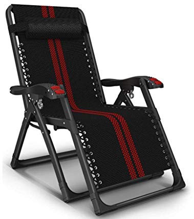 Lsoiup Robuster Liegestuhl, Sonnenliegestuhl, Camping-Gartenliegestuhl, Klappbarer Liegestuhl aus Metall für das Büro im Freien