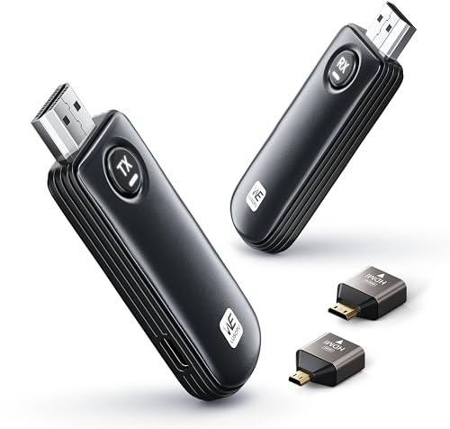 2025 HDMI Wireless 4K Decoding, Wireless HDMI Transmitter and Receiver HD 1080P Output, 2.4G/5G Stable Transmiting, No App, 165FT/50M for Streaming Video Audio from Laptop/PC to HDTV/Monitor/Projector