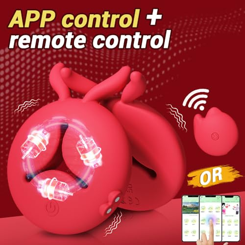Capezzolo Giocattoli Vibratore Sex Toys, 4 in 1 APP Telecomando Giocattoli per Adulti BDSM Giocattoli Donne Vibratore Dildo con 10 Lingua Leccare Vibrante Piacere Sessuale Strumenti per le Donne