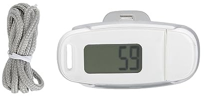 Clip on Pedometer for Walking Steps and Miles, 3D Step Counter for Walking, Lcd Screen USB Rechargeable Portable Lightweight Pedometer with Lanyard and Clip for Women Men Kids (White)