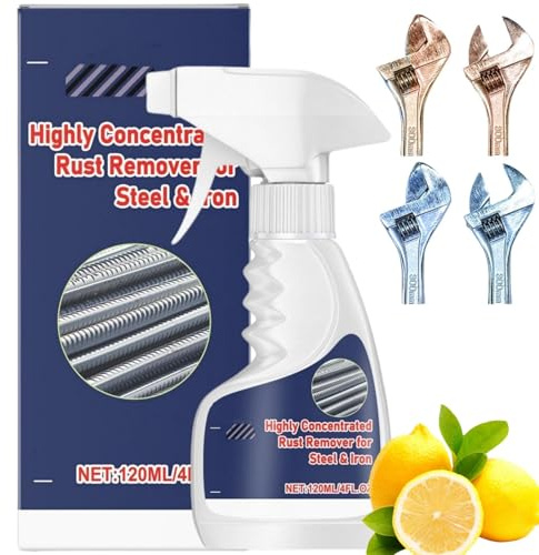120ml Heavy Duty Rust Remover for Metal,Car Rust Treatment,Metal Rust Converter Spray,Rust Remover for Stainless Steel,Rus/t Rem/over for Steel & Iron,Car Scratch Remover,Iron Stain Cleaner,Fast