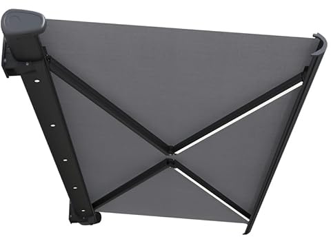 Motorized Electric Retractable Awning with LED LightWaterproof Outdoor Shade for Patio Backyard Porch & BalconyAutomatic Sun Protection Canopy