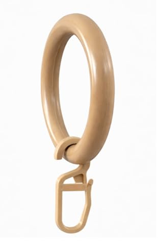 rewagi® Gardinenring mit integriertem Überklipshaken – 2-in-1 Lösung – Ø innen 41 mm/außen 57 mm – Höhe 78 mm – Weiß/Beige/Schwarz – 10–100 Stück (10, Beige)