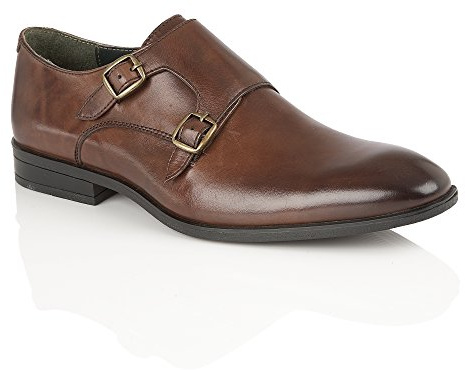 Silver Street London Men's Bourne Monk-Strap Loafer, Brown, 11