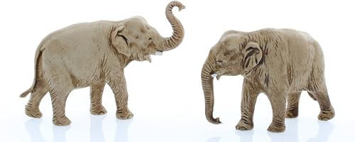 Moranduzzo 2 Elefantes Surtidos, Altura Media 5,1 cm – Aptos para Belén de 3,5 cm Escala 1:50 – Micro 3,5 – Figuras Indestructibles, Acabadas a Mano, Escultor M. Landi