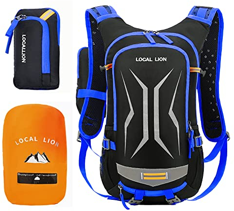 LOCAL LION Fahrradrucksack 20L Damen & Herren MTB Rucksack multifunktional Motorradrucksack wasserdicht zum Radfahren Sport Uni Schule Wandern Trekking Camping Bergsteigen mit Regenschutz