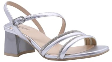 Nero Giardini E513280D Sandali Donna in Pelle - Argento 37 EU
