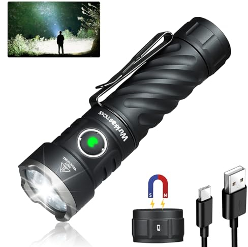 Wurkkos TS26S Led Taschenlampe,95High CRI Rechargeable Torch,3100 Lumens Super Bright Flashlight 4PCS Led, Magnetic Tail Cap, IP68 Waterproof Flashlight for Camping Hiking Emergency