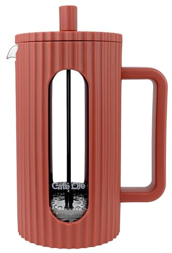 Café Olé Ciao 3 Cup Cafetière, rostfri stålgaze, fransk press, röd