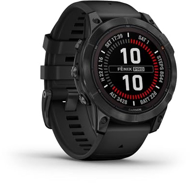 Garmin [Renewed fēnix 7 PRO GPS 47mm Smartwatch, Multisport, Advanced Health & Training Features, Touchscreen & Buttons, up to 18 days battery life, Graphite (Renewed)