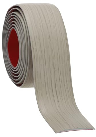 PATIKIL 40mmx3m Übergangsprofil Selbstklebend Fußbodenleisten, Grau Holzmaserung Weichsockelleiste Selbstklebend Übergangsleiste Böden, Kantenschutz Abdeckleisten für Fußböden Laminat