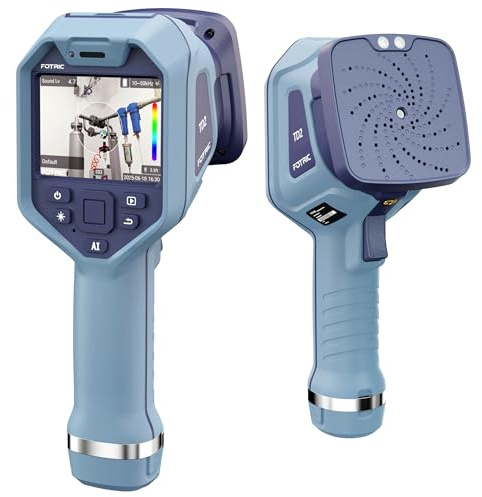 FOTRIC TD2 Akustisk bildgivare, 64 MEMS digitala mikrofoner, 2~100kHz frekvensområde, 13MP visuell kamera, 66°×52° FOV, komprimerad luftläckdetektor, 3.5 IPS-pekskärm, IP54