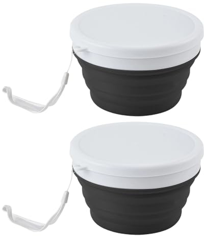 Dawutocap - 2 cuencos plegables de silicona de 950 ml, para ahorrar espacio, para herramientas de cocina domésticas, resistentes