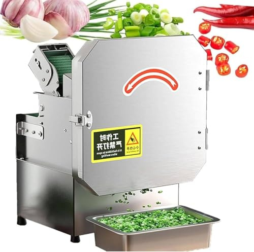 HaiZethonic Picadora Verduras Comercial | Picadora De Verduras Eléctrica | con Grosor Ajustable 1.3 a 35 mm | Cortadora Alimentos | para Cebollinos Cebolletas Frijoles Chile Vegetales
