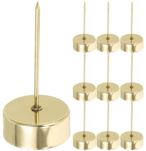 BESPORTBLE Lot de 12 Coupelles à Bougie en Métal Doré 42 CM Pointe de 7 CM Porte-Bougies Coniques pour Décoration de Sapin de Noël Supports Festifs Réutilisables pour Table de Fête