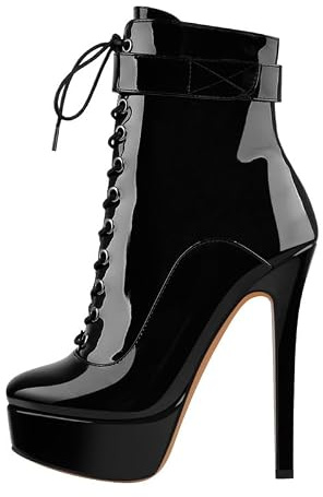Only maker Zapatos de tacón alto para mujer, Pintura Negro, 43 EU