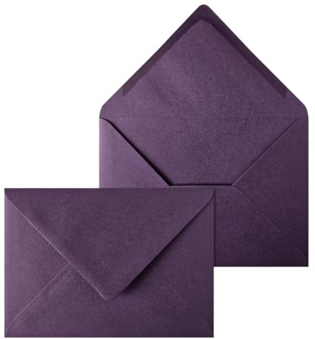 Netuno 1000 kuvert lila B6 12,5x17,5 cm exklusiv och elegant | 120g färgat papper · förfinade lila brevkuvert för inbjudningar, gratulationskort & jubileum