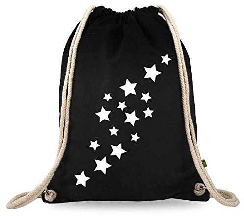 Turnbeutelliebe® Turnbeutel mit Spruch - Verschiedene Designs - Bedruckt - Baumwolle schwarz - Sportbeutel - Rucksack - ca. 12 Liter - 37 x 46 cm