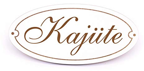 Schild Türschild Oval - Kajüte - selbstklebend Schiff Yacht Dekoschild 15x7cm
