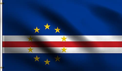 DMSE Cape Verde The Republic Of Cape Verde National Flag 2X3 Ft Foot 100% Polyester 100D Flag UV Resistant (2' X 3' Foot)