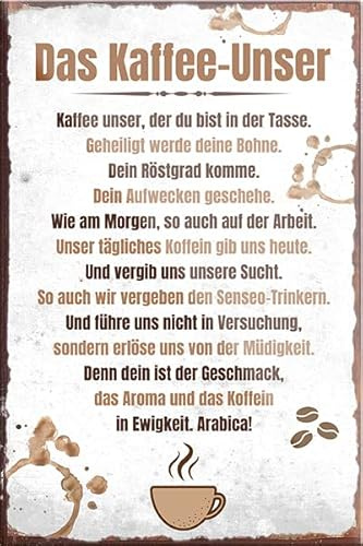 schilderkreis24 – Lustiger Spruch “Das Kaffee Unser“ Magnet Kaffee Deko Kühlschrankmagnet Humor Geschenkidee Geburtstag Weihnachten 9x6 cm