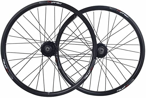Wheelset 20in Mountainbike-Radsatz, Scheibenbremse 32H Schnellzweck Fahrradrad Aluminiumnabe/Kugellager Qr. For7 / 8/9 / 10 Geschwindigkeitskassette road Wheel (Color : Black, Size : 20inch)