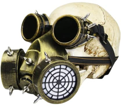 anso Steampunk Gasmaske Brille Cosplay Halloween Kostüm Ostern Requisiten Gothic (Retro Gold)