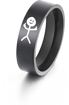 SIPURIS Lustige Kritzelringe für Männer und Frauen Mittelfingerringe Angst Spinner Ringe Edelstahl Versprechen Finger Herren Ringe Hochzeit Verlobung Finger Bänder Schmuck Edelstahl Kein edelstein