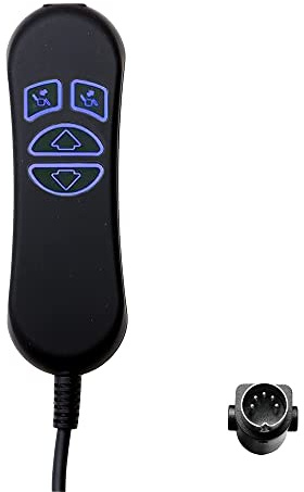 Fruhdi 4 Button 5 Pin Prong Hand Control Handset Remote with USB and Backlight for Lift Chairs Electric Sofa Power Recliners